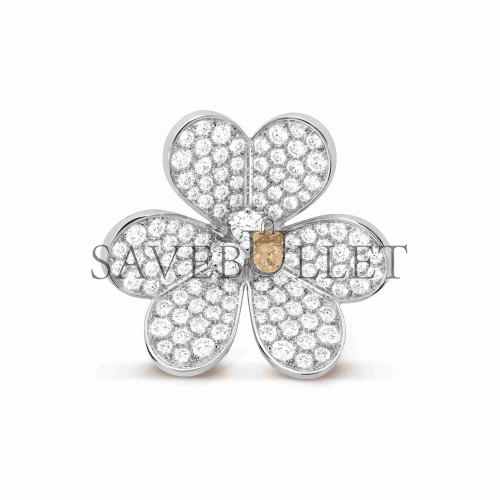 VAN CLEEF ARPELS FRIVOLE CLIP PENDANT, VERY LARGE MODEL - WHITE GOLD, DIAMOND  VCARP6L600