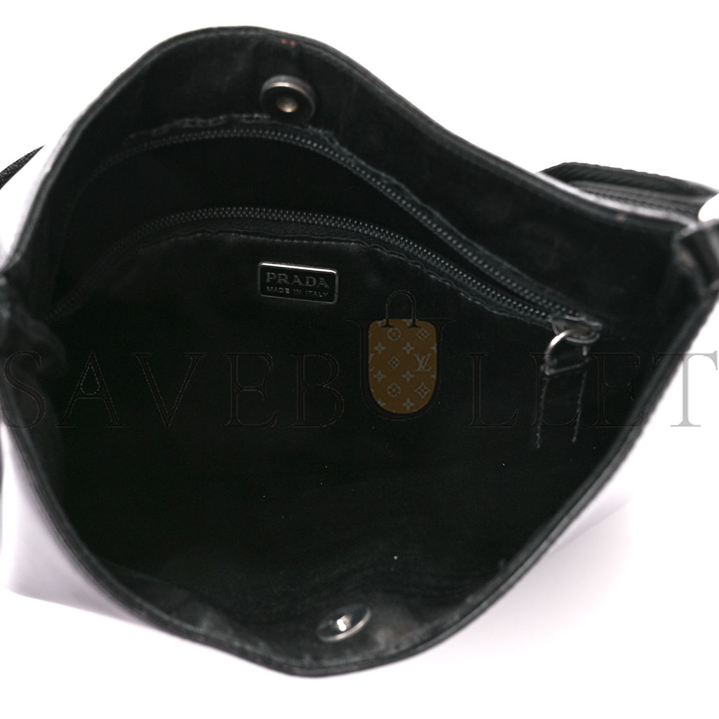 PRADA VITELLO TREND CLEO SHOULDER BAG BLACK (27*18*6cm)