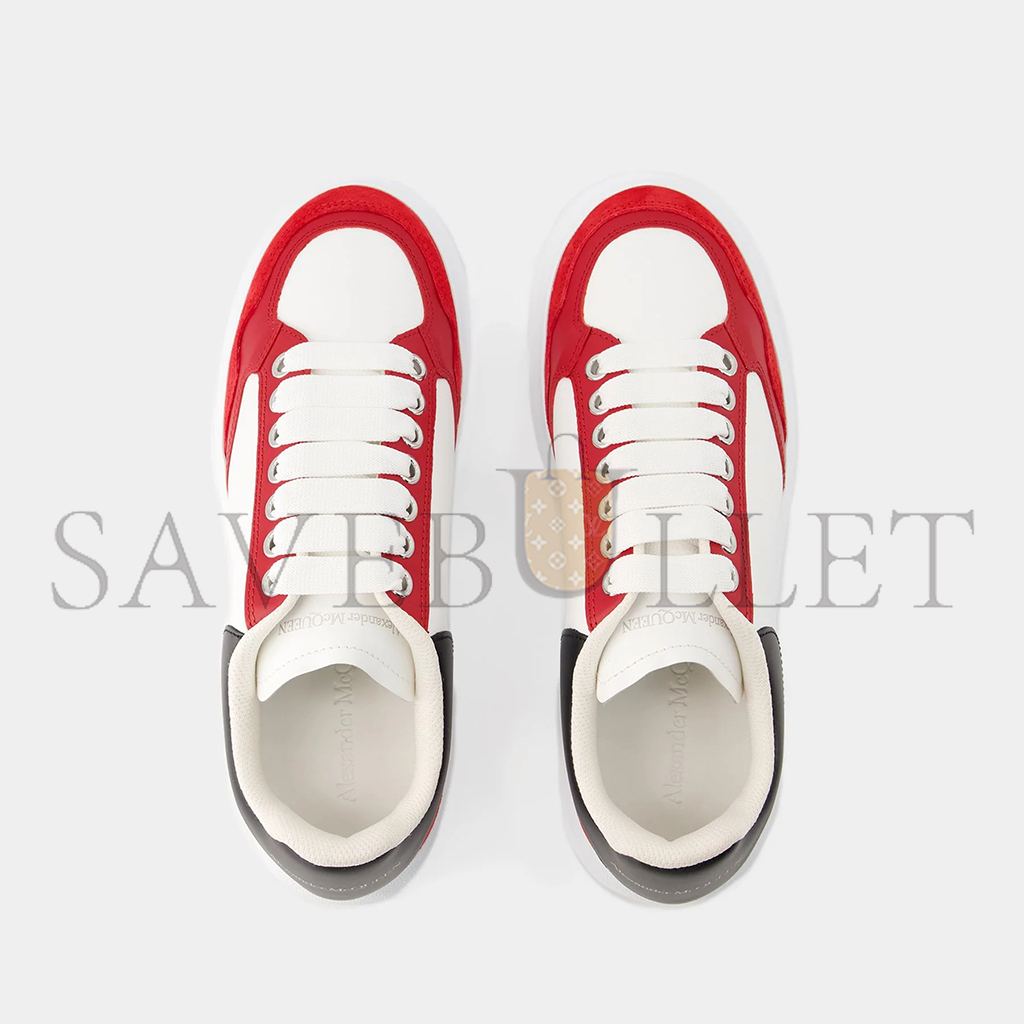 ALEXANDER MCQUEEN OVERSIZED SNEAKERS LEATHER WHITE RED 757710WIA5V6044