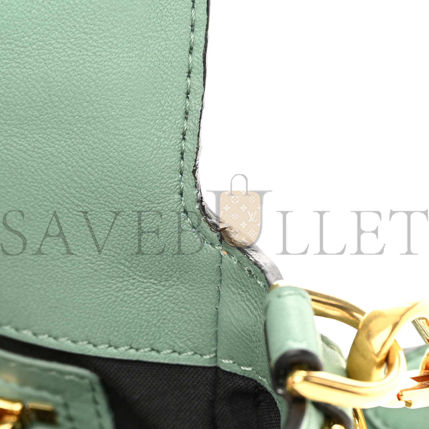 FENDI NAPPA FF 1974 EMBOSSED BAGUETTE MENTA (26*17*6cm)