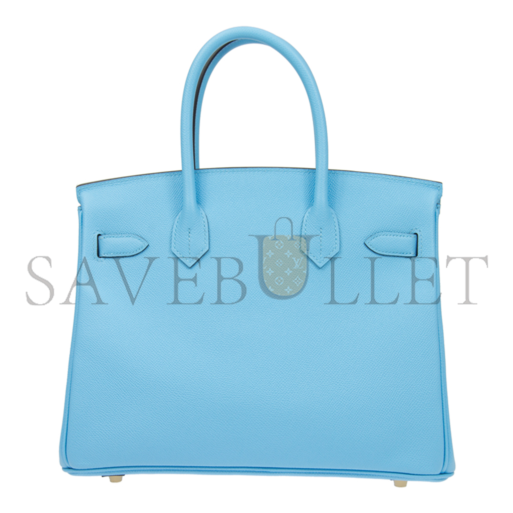 HERMES BIRKIN 25 SKY BLUE TOP HANDLE BAG BK307NEPGP (25*20*13cm)