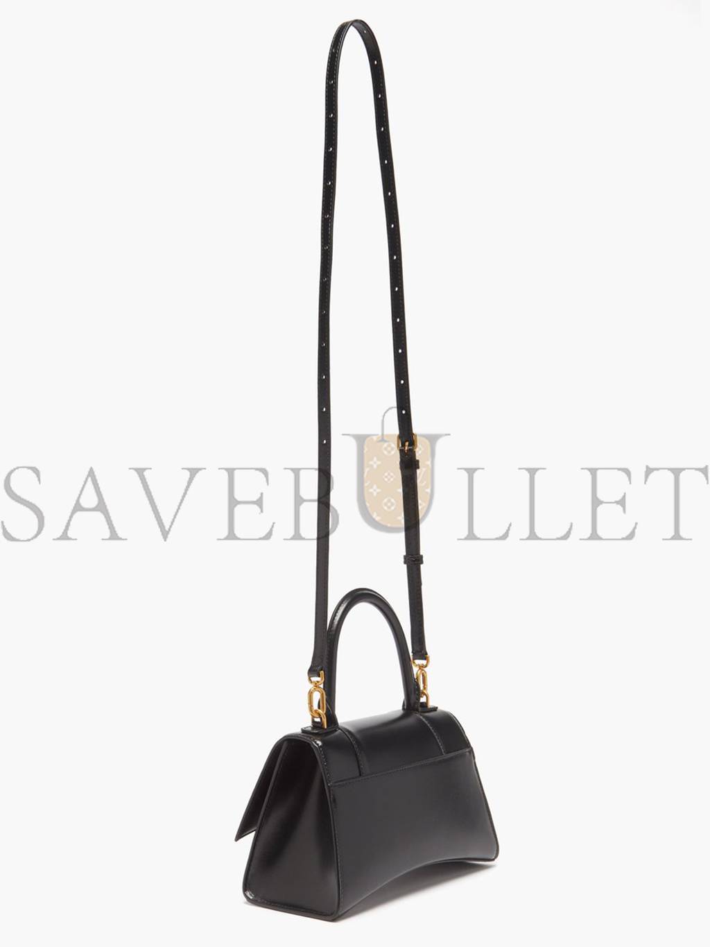 BALENCIAGA BLACK HOURGLASS SMALL LEATHER BAG  MATCHESFASHION US (22.6*14.9*10.1cm)