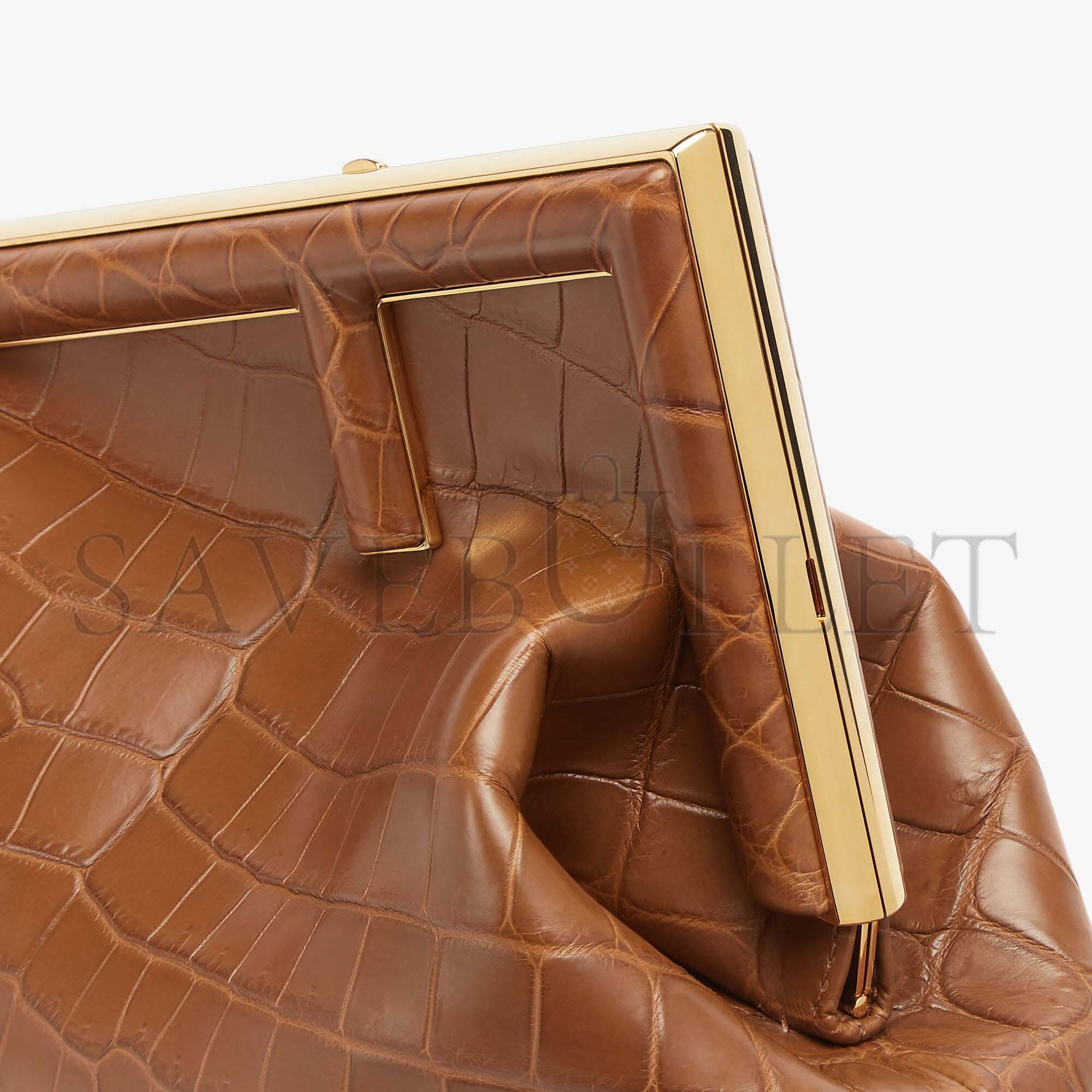 FENDI FIRST MEDIUM - BROWN CROCODILE LEATHER BAG 8BP127AGXTF0L1A (32.5*23.5*15cm)