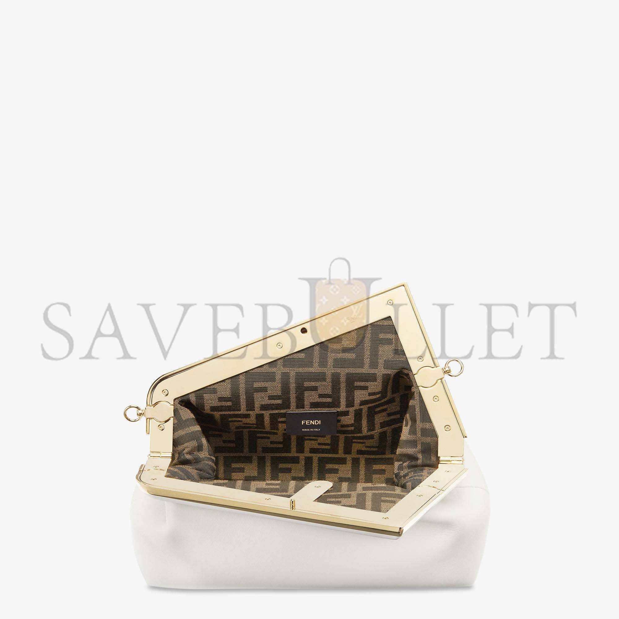 FENDI FIRST MIDI - WHITE LEATHER BAG 8BP137ABVEF0QVL (30*20*14cm)