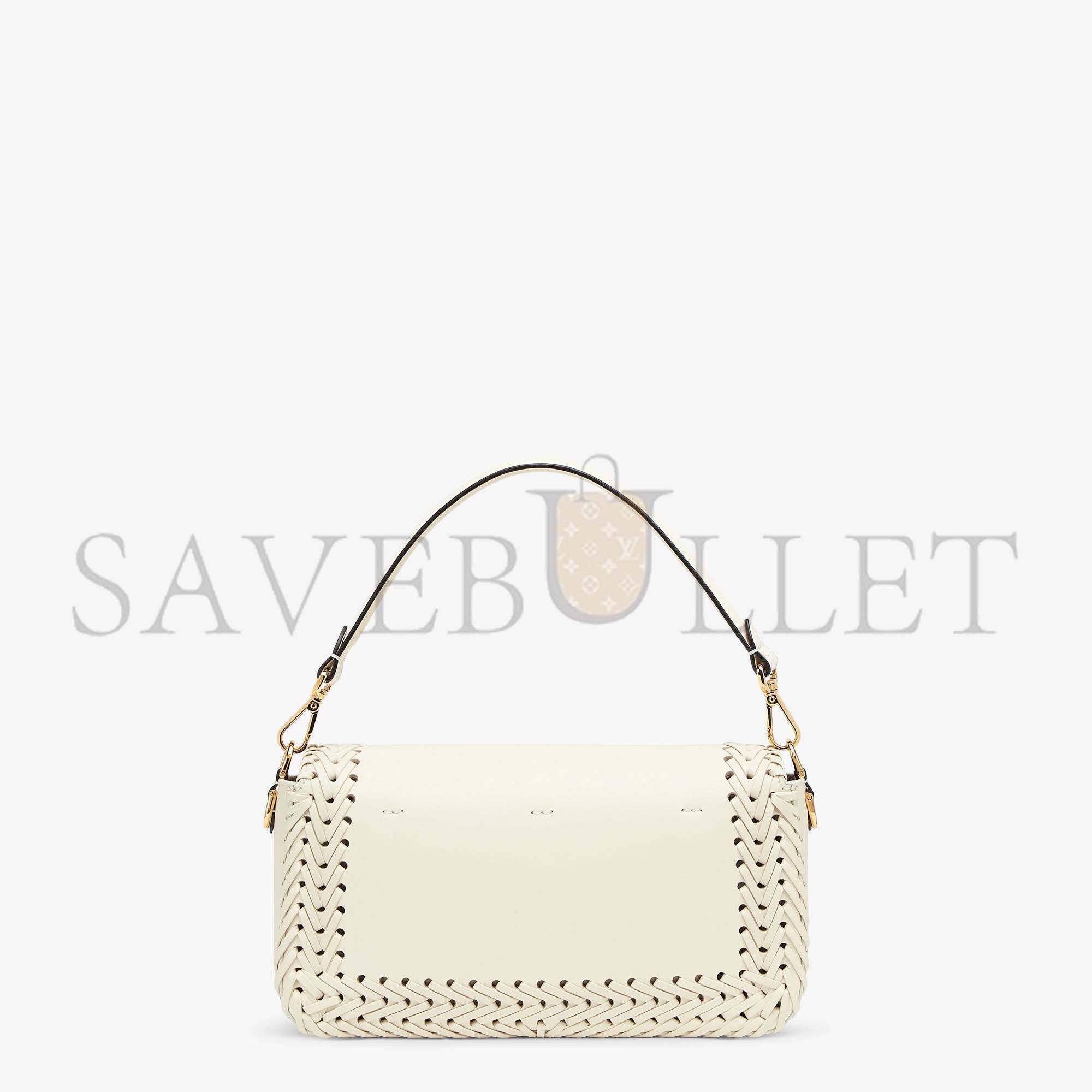 FENDI BAGUETTE - WHITE LEATHER BAG 8BR600AHWDF0K7E (27*15*6cm)