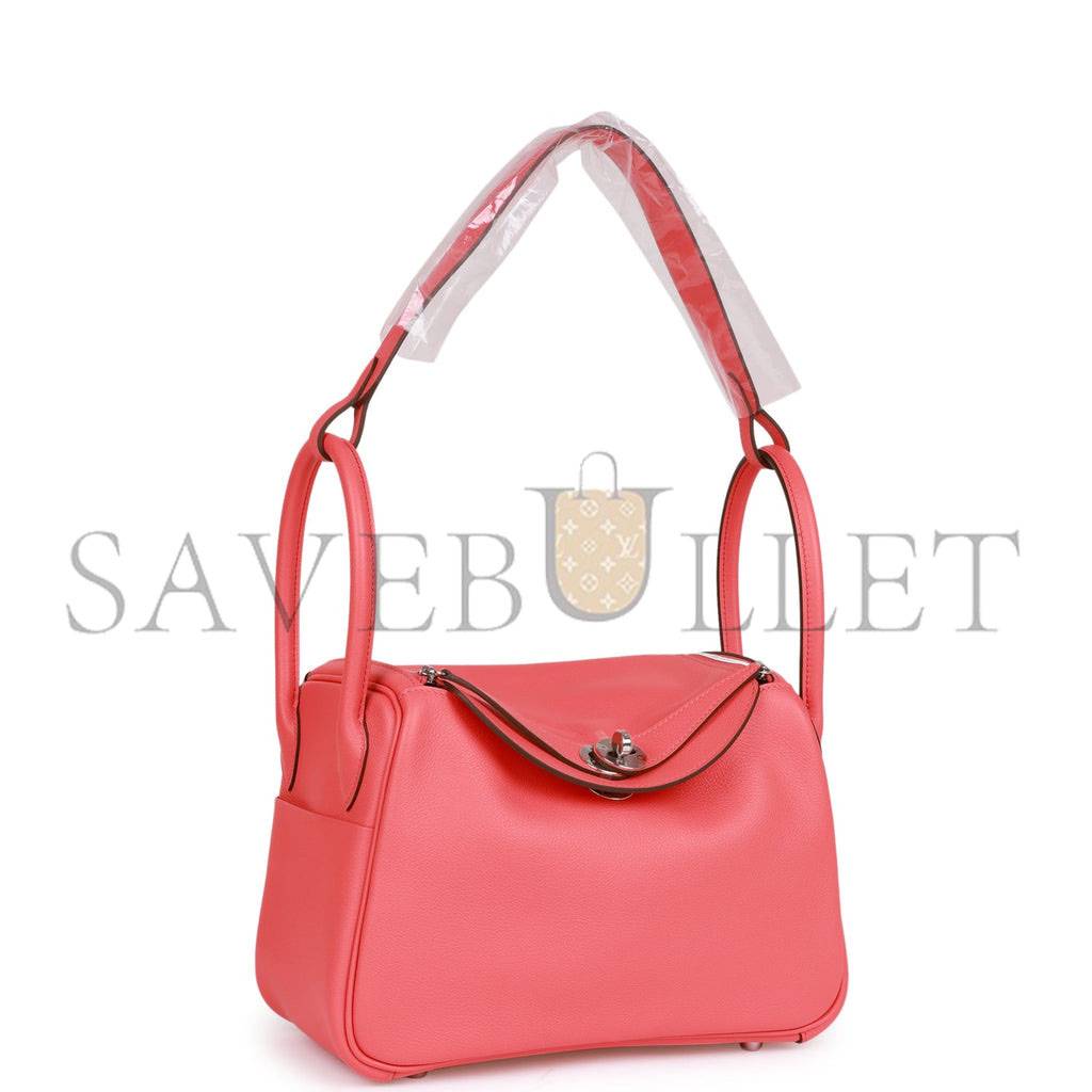 HERMES LINDY 26 ROSE TEXAS EVERCOLOR PALLADIUM HARDWARE(26*18*12cm)