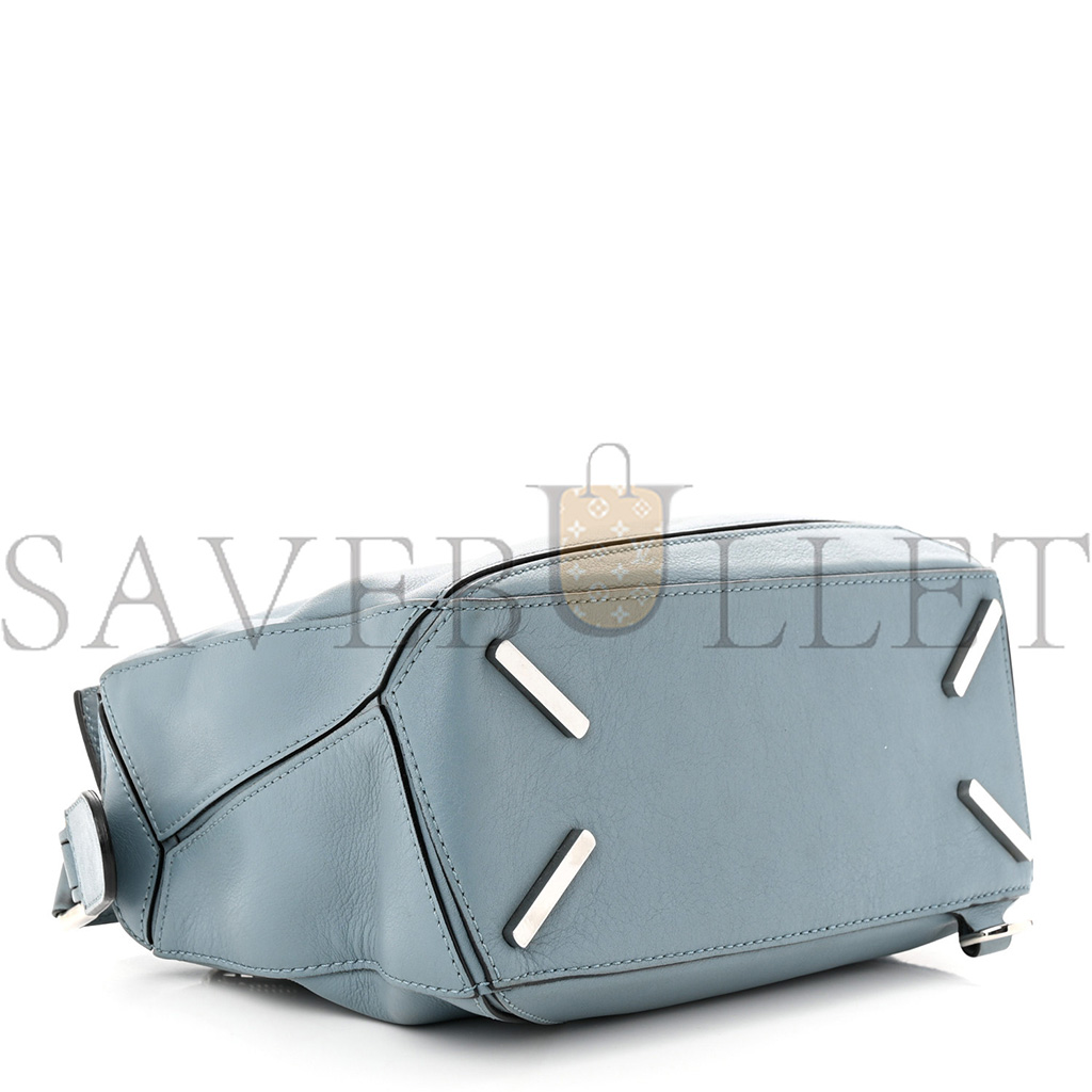 LOEWE CALFSKIN SMALL PUZZLE BAG STONE BLUE (24*16.5*10.5cm)