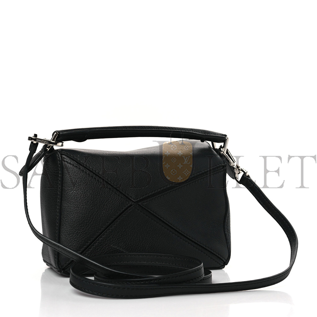 LOEWE CALFSKIN MINI PUZZLE BAG BLACK (18*12.5*8cm)