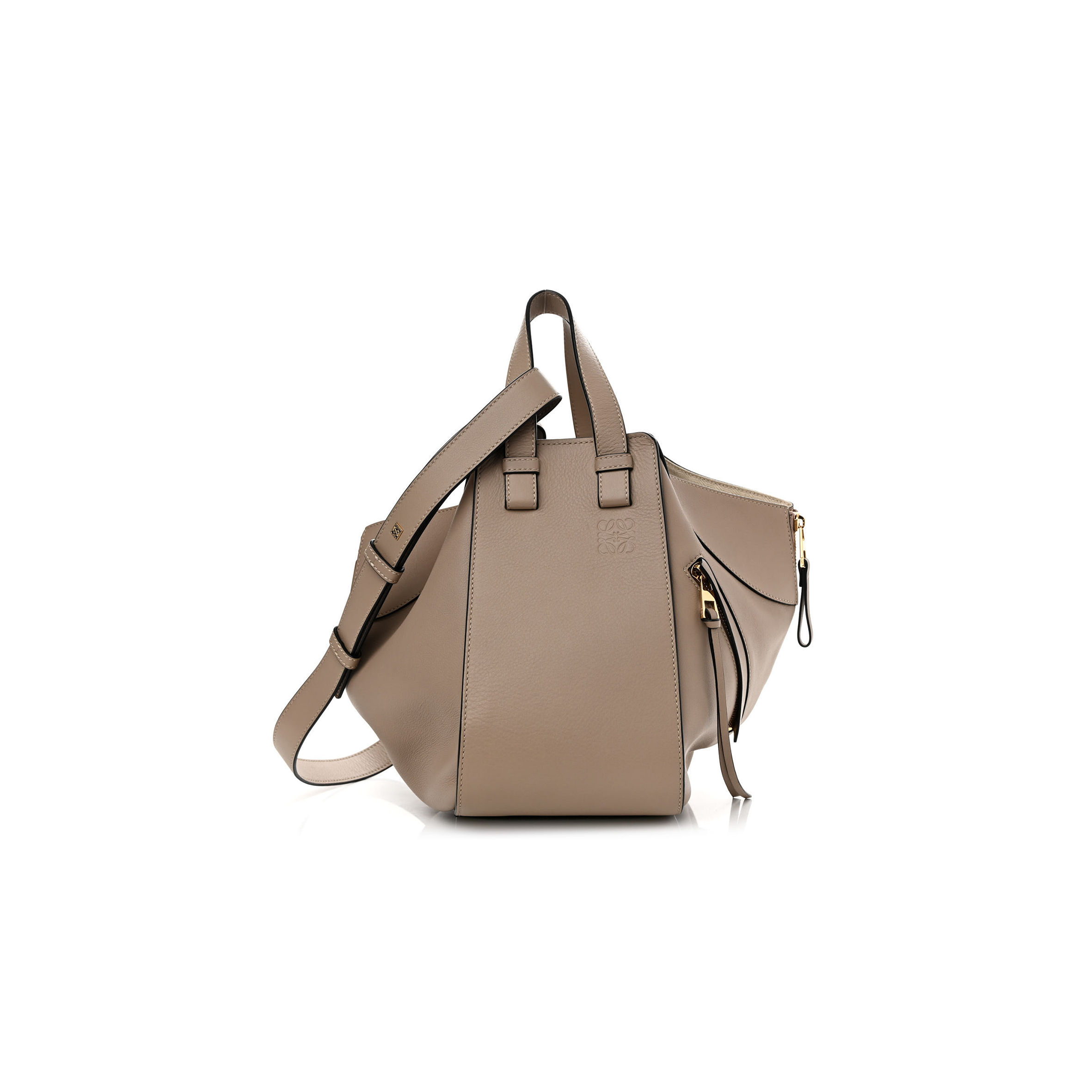 LOEWE CALFSKIN SMALL HAMMOCK SHOULDER BAG SAND (29*23*13cm)