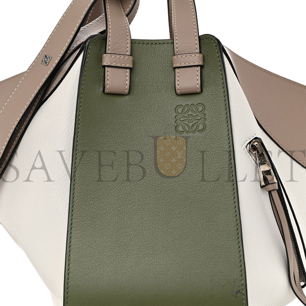 LOEWE CALFSKIN SMALL HAMMOCK SHOULDER BAG AVOCADO GREEN SAND (27*23*14cm)