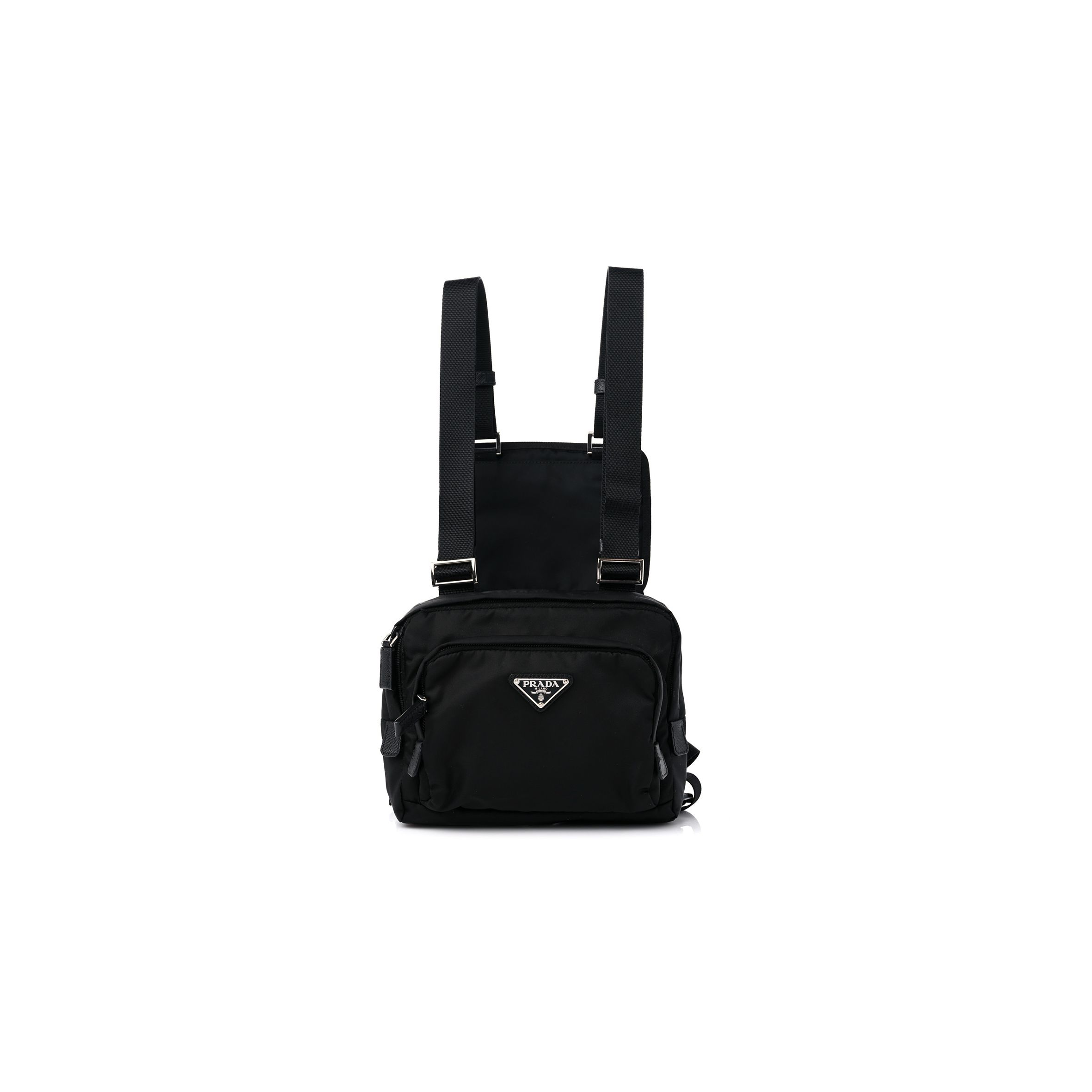 PRADA TESSUTO NYLON MONTAGNA HARNESS BAG BLACK (22*18*5cm)