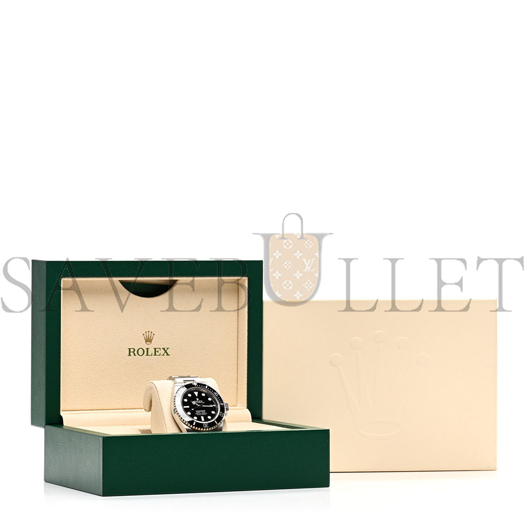 ROLEX STAINLESS STEEL 41MM OYSTER PERPETUAL SUBMARINER WATCH BLACK 124060