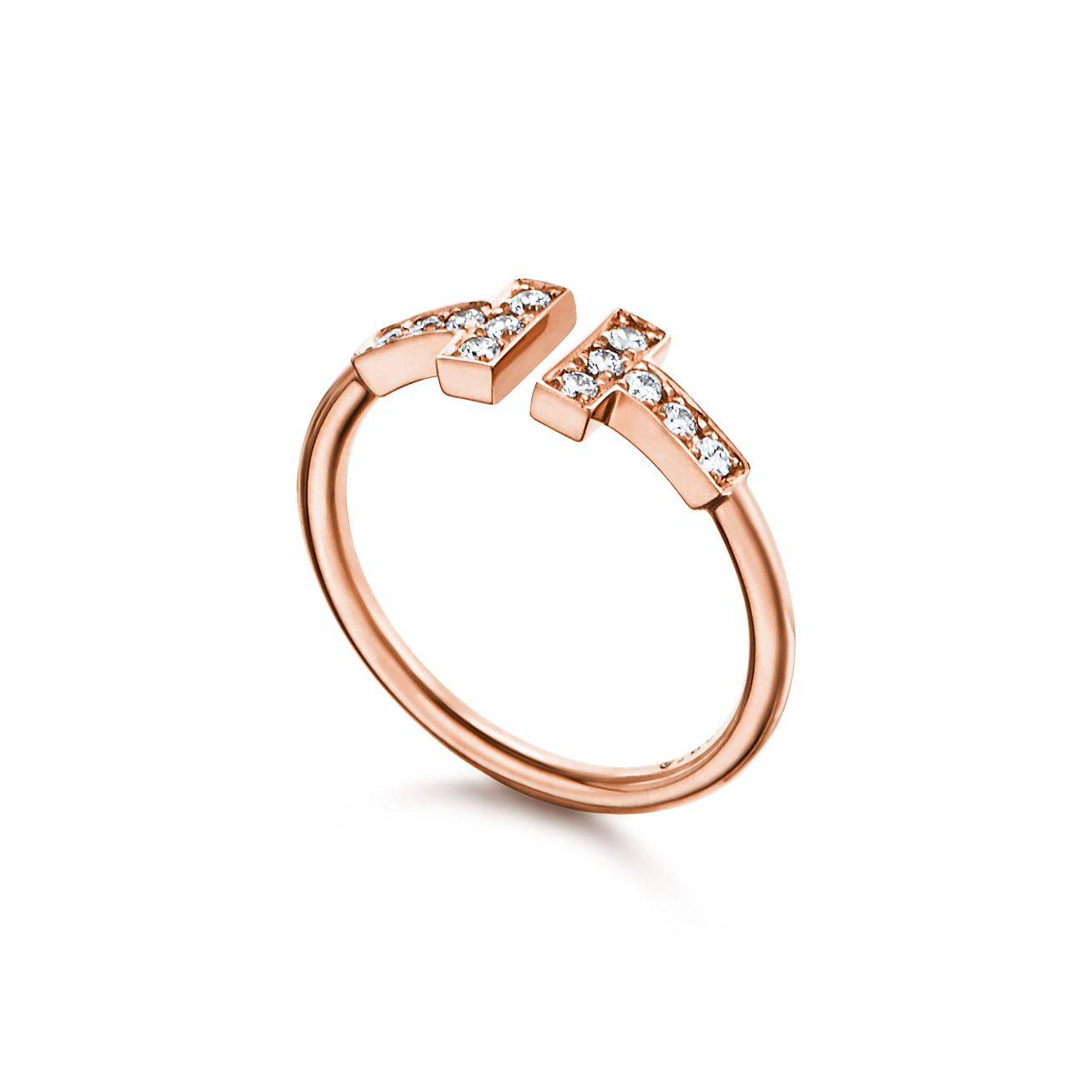 Tiffany T Diamond Wire Ring in 18k Rose Gold