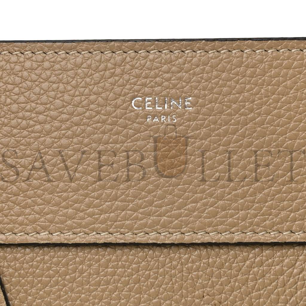 CELINE DRUMMED CALFSKIN MINI LUGGAGE DUNE (30*30*18cm)