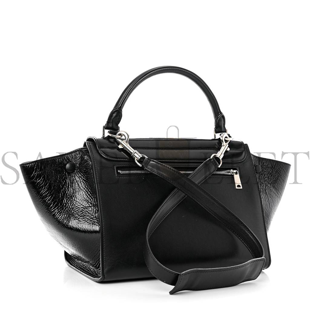 CELINE SHINY GOATSKIN SMALL TRAPEZE BLACK (27*23*17cm)