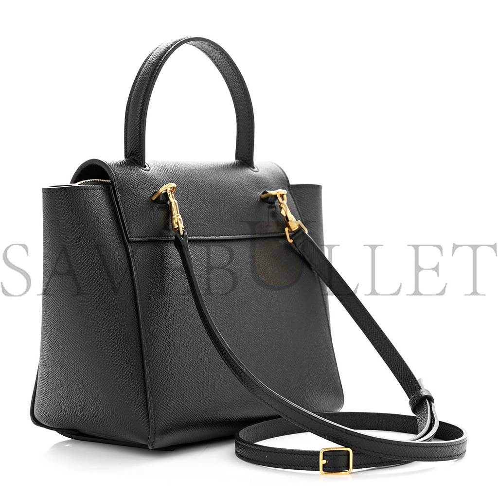 CELINE GRAINED CALFSKIN NANO BELT BAG BLACK (20*15*10cm)