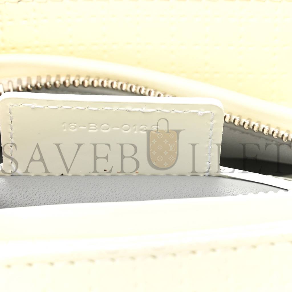 DIOR PATENT MICRO-CANNAGE MEDIUM LADY DIOR WHITE (23*20*12.1cm)