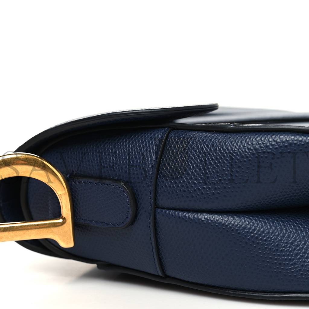 DIOR GRAINED CALFSKIN SADDLE BAG NAVY (23*20*6.4cm)