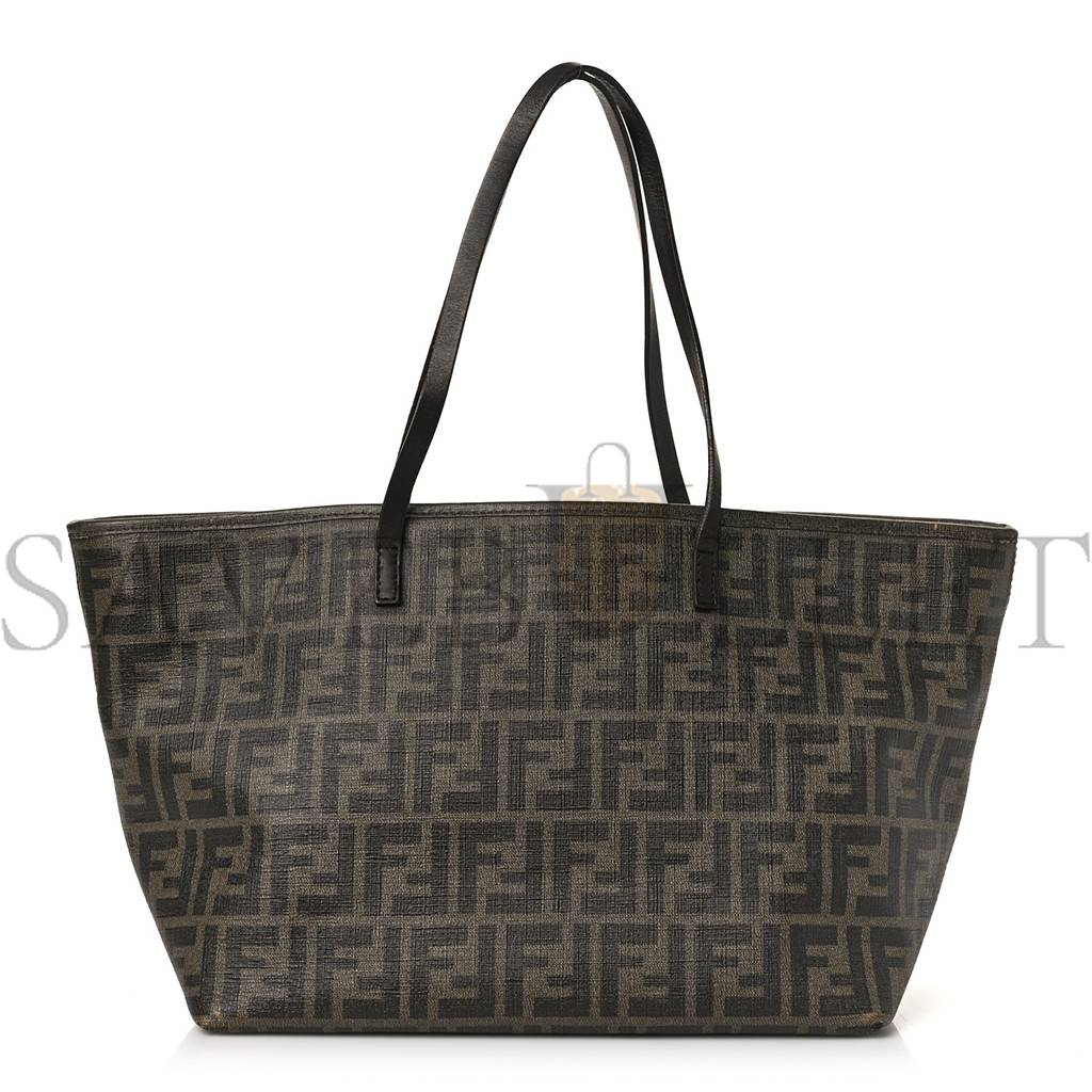 FENDI ZUCCA SPALMATI MEDIUM ROLL TOTE TOBACCO VIOLA (47*36*27cm)